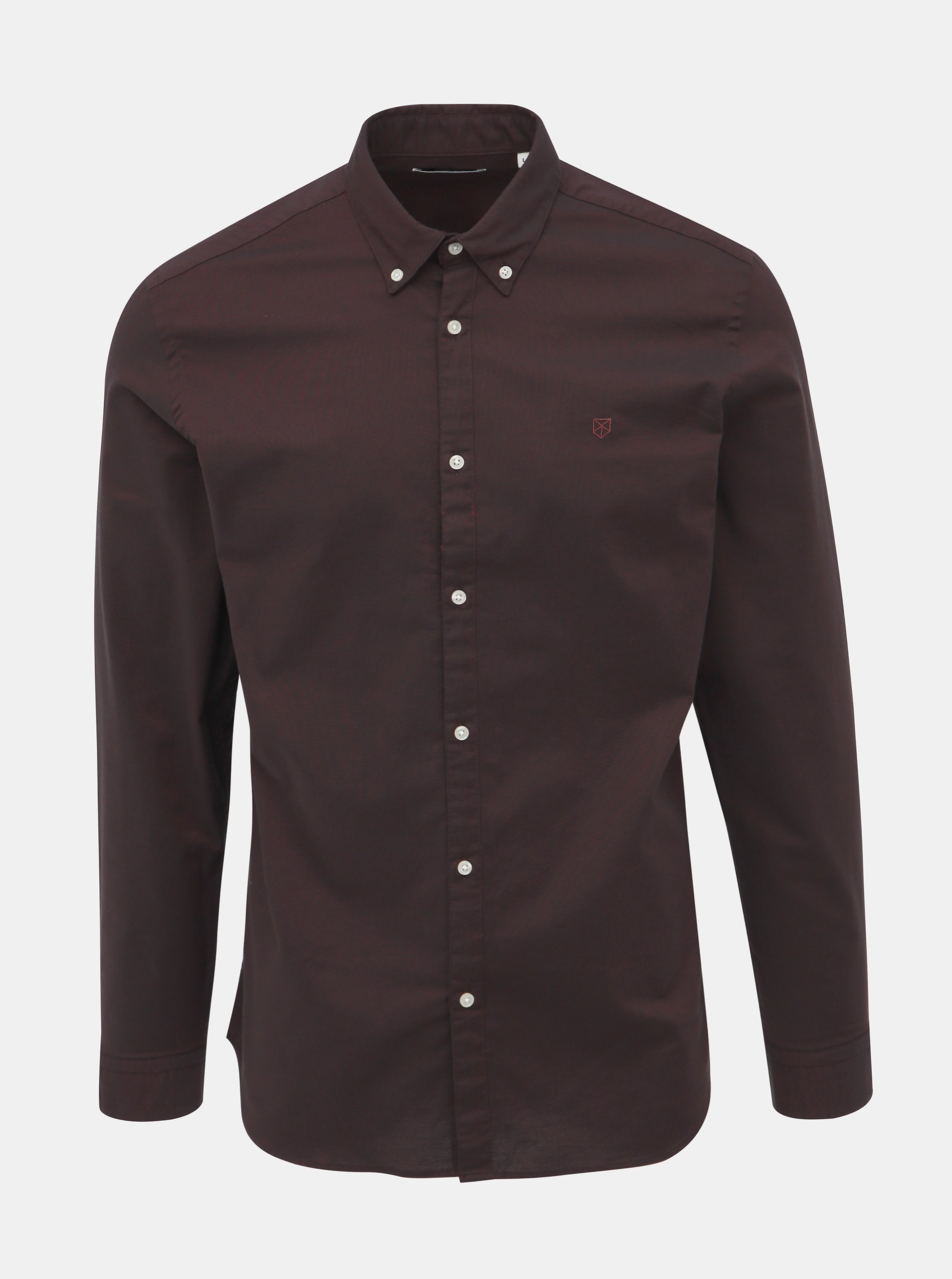 Tmavě fialová slim fit košile Jack & Jones Logo