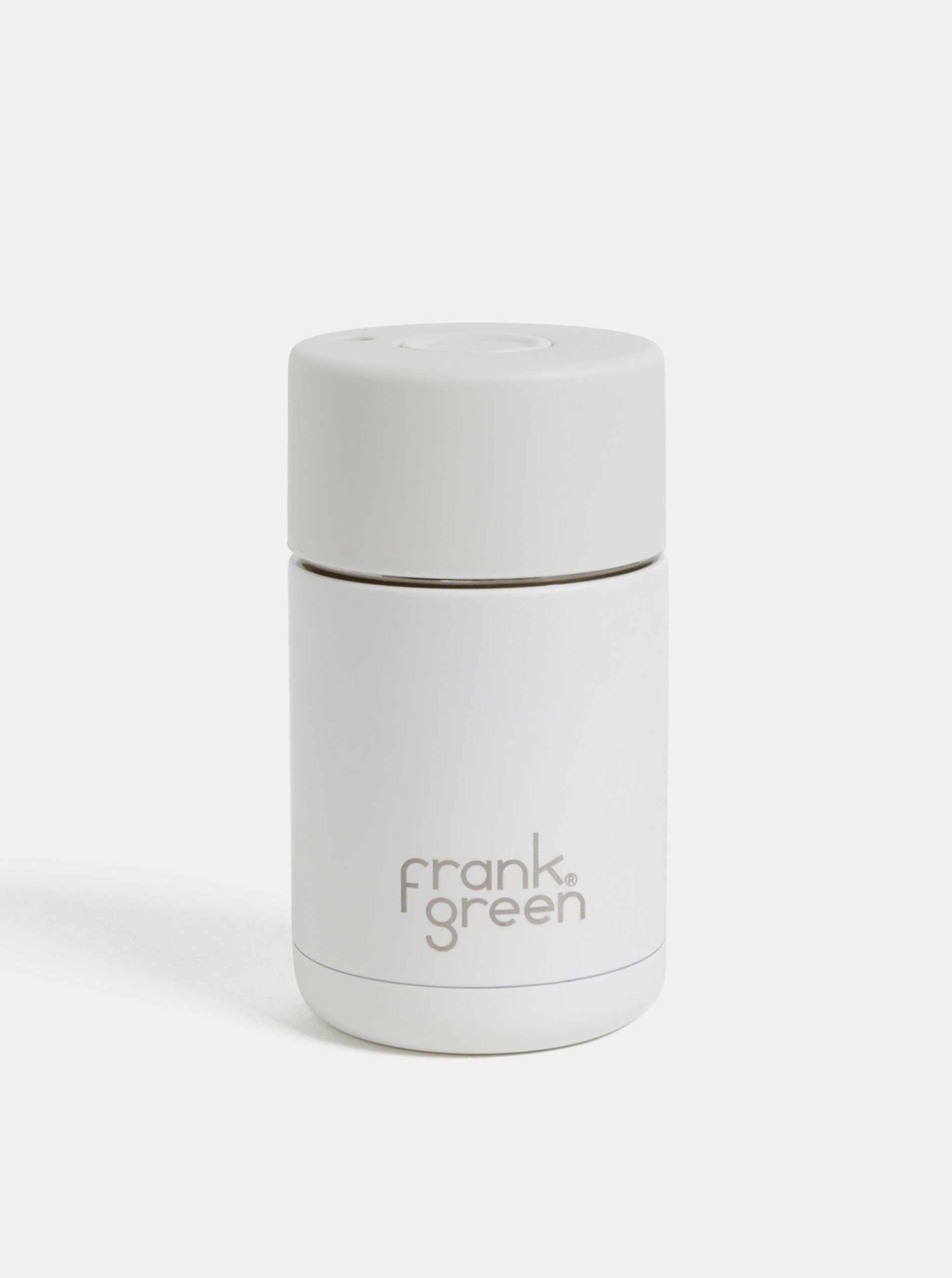 Bílý nerezový cestovní hrnek Frank Green 295 ml