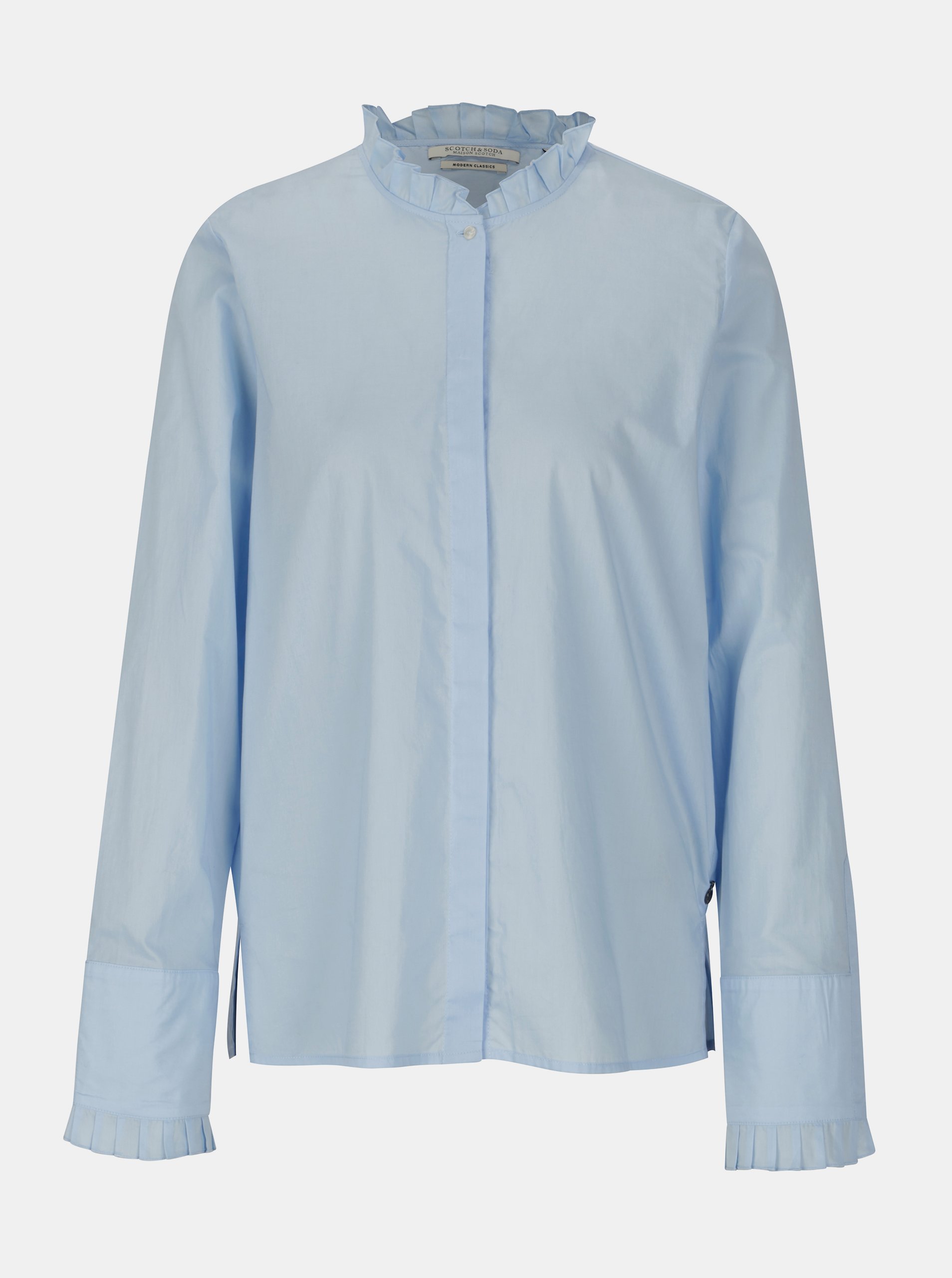 Světle modrá košile s volány Scotch & Soda