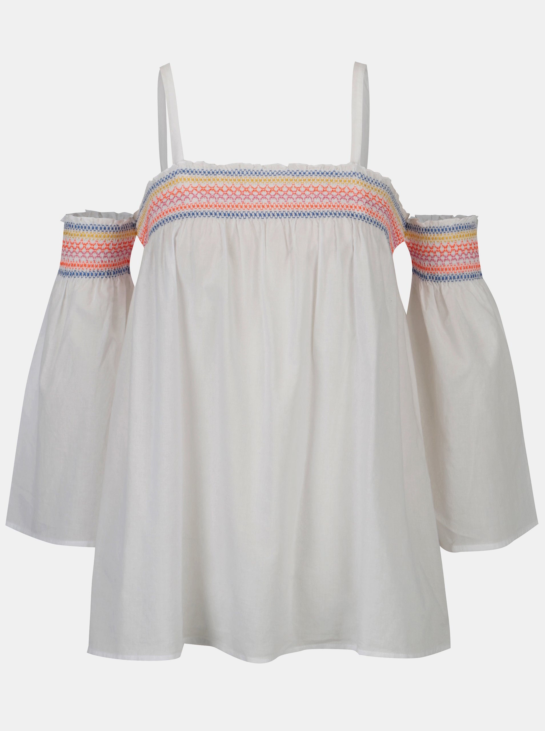 Bílá volná halenka s odhalenými rameny Dorothy Perkins