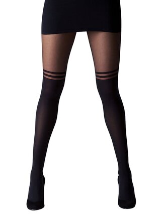 Dres negru Gipsy 60 DEN cu model in dungi