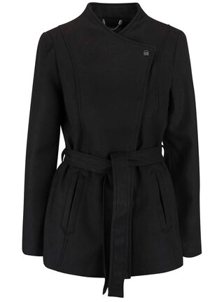 Černý kabát s páskem VERO MODA Fieliga