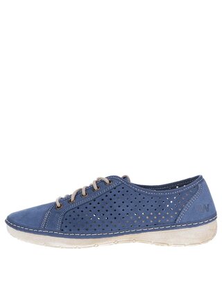 Pantofi bleumarin din piele cu perforatii pentru femei Weinbrenner