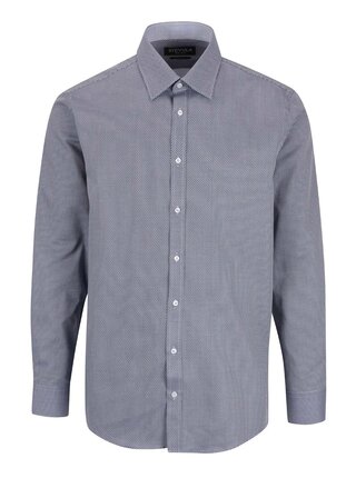 Modrá vzorovaná formální pánská slim fit košile STEVULA