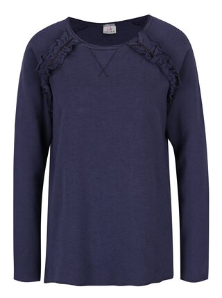 Bluza albastra cu volane delicate - DEHA