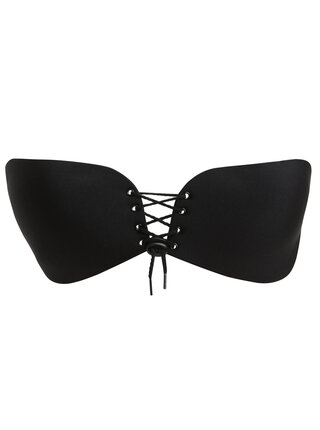 Čierna samostatne držiaca push up podprsenka so šnurovaním Eve's Bra