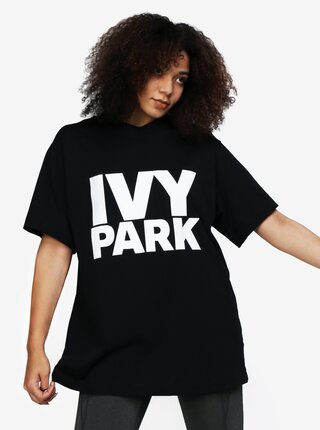 Černé oversize tričko s potiskem Ivy Park