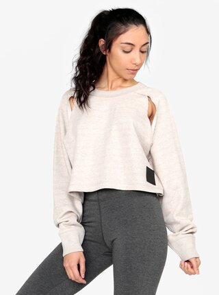 Béžová žíhaná krátká mikina s průstřihy Ivy Park