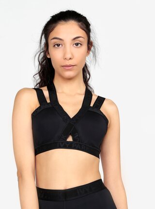Černá sportovní podprsenka s dvojitými ramínky Ivy Park