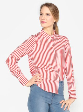 Krémovo-červená pruhovaná košile VERO MODA Nicky