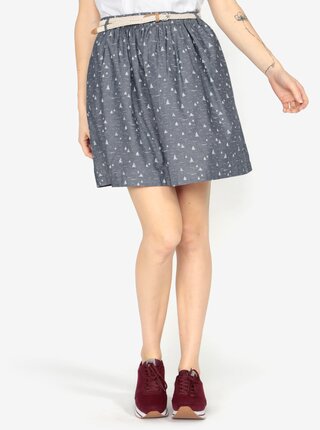 Fusta gri albastrui clos cu print si curea Ragwear Mare B