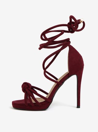 Vínové sandálky v semišové úpravě MISSGUIDED