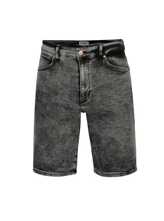 Tmavě šedé pánské džínové kraťasy Wrangler