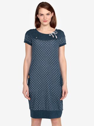 Modré puntíkované žíhané šaty Ragwear Claire