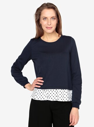 Tmavě modrá lehká mikina s všitým lemem VERO MODA Linit