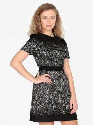 Rochie mini neagra cu model floral Oasis Nottingham