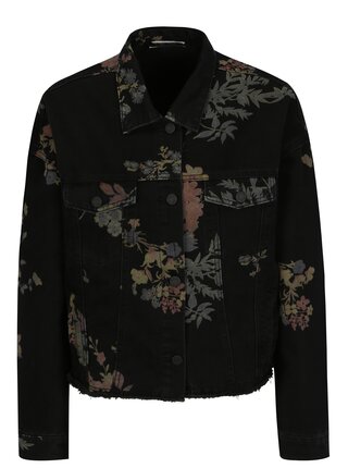 Jacheta din denim neagra cu print floral - Noisy May Cho