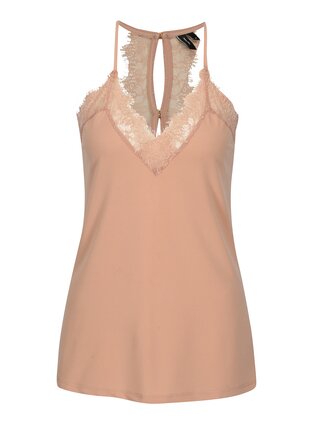 Starorůžové tílko s krajkou VERO MODA Milla