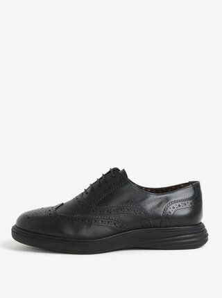 Čierne pánske kožené brogue poltopánky London Brogues Geoffery Derby