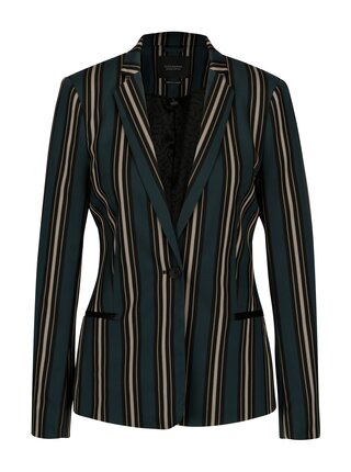Tmavě zelené kostýmové pruhované sako Scotch & Soda