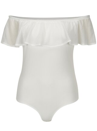 Bílé body s odhalenými rameny VERO MODA Cinda