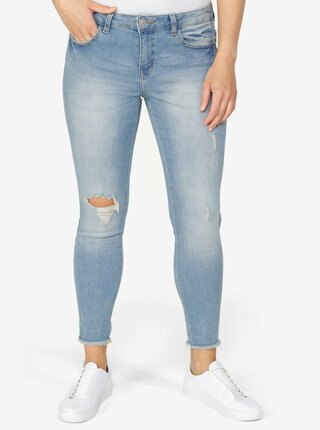 Světle modré zkrácené skinny džíny Jacqueline de Yong
