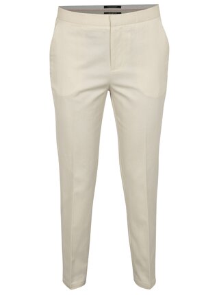 Pantaloni tigareta bej cu talie inalta - Scotch & Soda