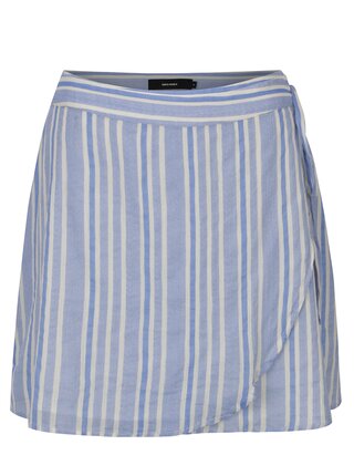 Modrá zavinovací pruhovaná sukně VERO MODA Summer