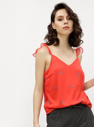 Červená květovaná halenka VERO MODA Danni