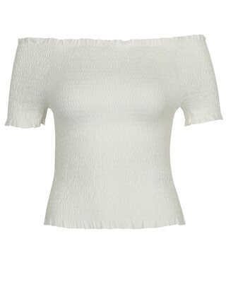 Biely crop top s odhalenými ramenami VERO MODA Mock