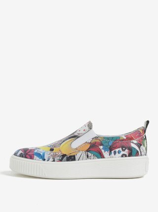 Barevné dámské vzorované slip on na platformě Weinbrenner