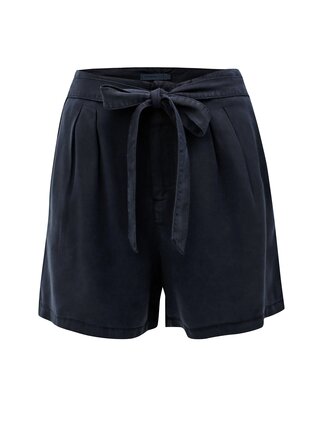 Tmavě modré kraťasy s vysokým pasem VERO MODA Mia
