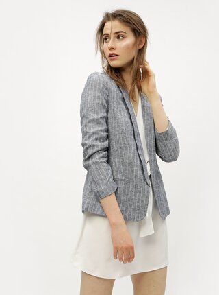 Sacou gri in dungi cu maneci 3/4 Miss Selfridge