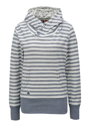 Hanorac de dama albastru-crem in dungi Ragwear Chelsea
