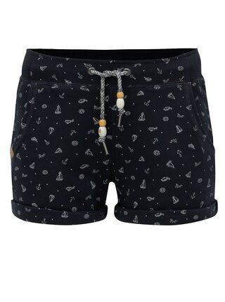 Pantaloni scurti de dama albastru inchis cu model Ragwear Norah