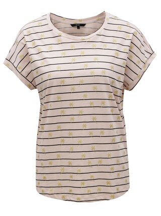 Světle růžové pruhované tričko VERO MODA Helmer