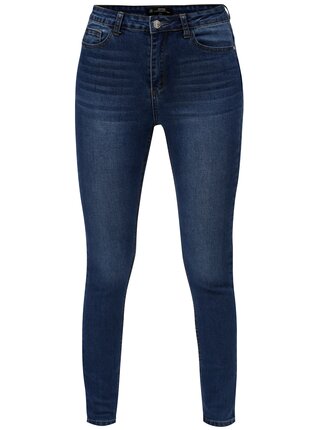 Modré skinny džíny s vysokým pasem MISSGUIDED
