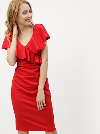 Rochie rosie cu volane ZOOT