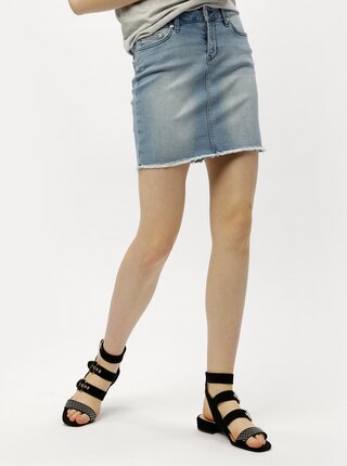Fusta albastru deschis din denim ONLY Pearl