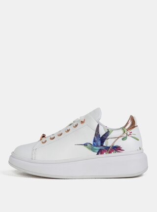 Tenisi de dama albi din piele cu platforma Ted Baker Ailbe
