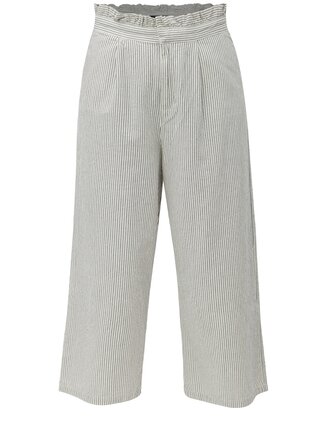 Pantaloni culottes negru-alb in dungi ONLY Annelle