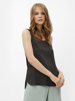 Bílo-černý puntíkovaný top se zipem na zádech Haily´s Cami Roxanne