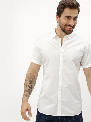 Camasa alba slim fit cu maneci scurte Jack & Jones Summer