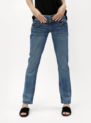 Blugi albastri straight din denim Pepe Jeans Venus