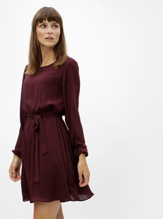 Vínové minišaty s elastickým pasem VILA Lucy