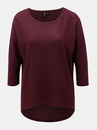 Vínový sveter s 3/4 rukávom VERO MODA Malena