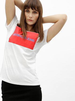Biele dámske tričko s potlačou Calvin Klein Jeans