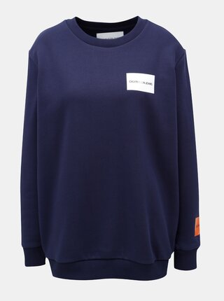 Tmavě modrá dámská mikina s potiskem Calvin Klein Jeans