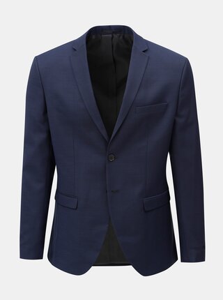 Sacou formal albastru inchis cu amestec de lana Jack & Jones Laris