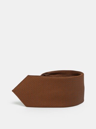 Cravata maro slim cu model Selected Homme Valdemar